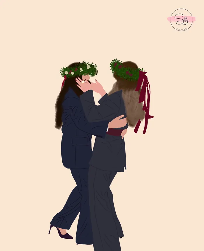 Ritratto illustrato di famiglia, stile No Eye